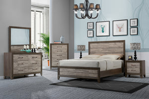 Jaren King Size Bed, Dresser, Mirror & Nightstand - 43707