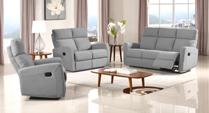 Grey - Manual Recliner Triple Sofa - 42293