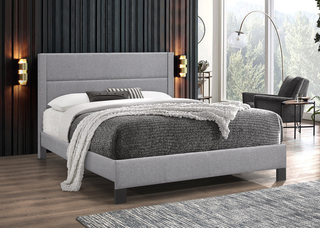 Grey fabric- Seneca Queen Size Bed - 43922