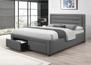 Grey Fabric Full Bed with Storage - 43925